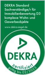 Zertifikat DEKRA D3 QM- Akademie Sachverständiger für die Immobilienbewertung D3 komplexe Wohn- und Gewerbeobjekte